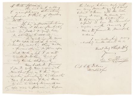 Lot #262 Matthew C. Perry Autograph Letter Signed, Regarding a Shipwrecked Sailor from New Bedford - Image 2