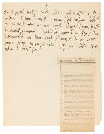 Lot #15 Benito Mussolini Handwritten Manuscript for His Fascist Newspaper, Il Popolo d'Italia - Weeks Before His March on Rome and Rise to Power - Image 4