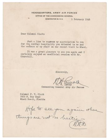 Lot #47 Hap Arnold Typed Letter Signed - I