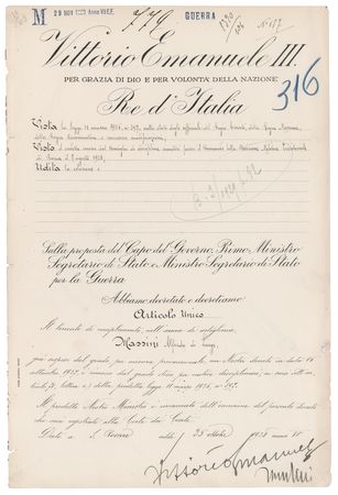 Lot #16 Benito Mussolini and Vittorio Emanuele III