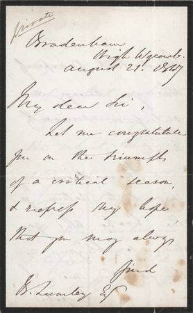 Lot #207 Benjamin Disraeli Autograph Letter Signed to the Manager of Her Majesty's Theatre - Image 1