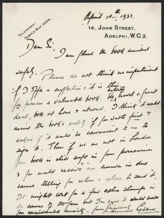 Lot #421 Edmund Gwenn Autograph Letter Signed - Image 1