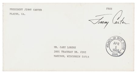 Lot #179 Jimmy Carter Signed Free Frank-Style