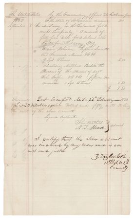 Lot #152 Zachary Taylor Document Signed at Fort