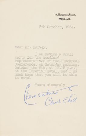 Lot #10 Winston Churchill Typed Letter Signed: 