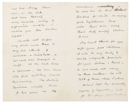 Lot #2 Winston Churchill Autograph Letter Signed on the Death of His Valet in Khartoum: 