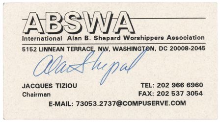 Lot #297 Alan Shepard Signed 'International Alan