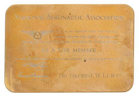 Lot #286 George W. Lewis National Aeronautic