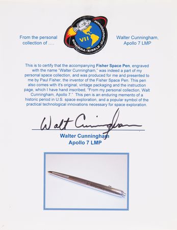 Lot #305 Fisher Space Pen (1969) - From the Personal Collection of Walt Cunningham - Image 3
