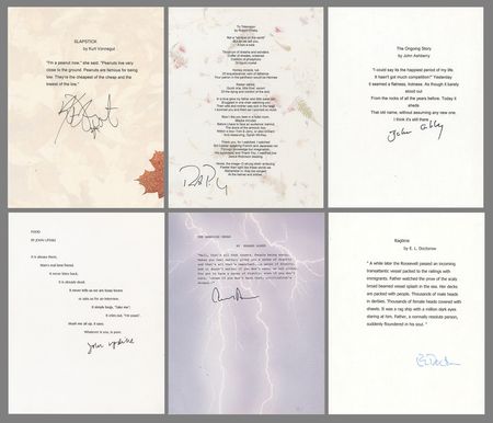 Lot #379 Authors (6) Signed Souvenir Typescripts,