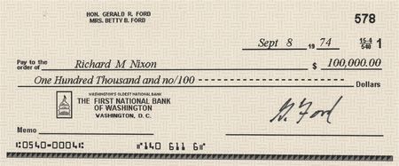 Lot #175 Gerald Ford Signed Mock Check