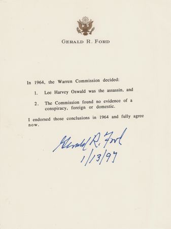 Lot #176 Gerald Ford Signed Souvenir Typescript on