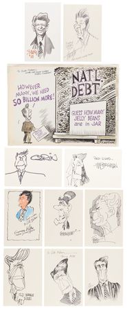 Lot #188 Ronald Reagan: Collection of (11) Cartoonist Caricature Drawings - Image 2