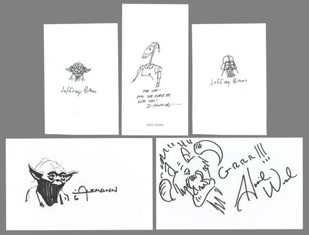 Lot #361 Star Wars Artists: (3) Signed Sketches