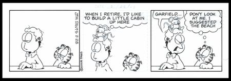 Lot #350 Jim Davis Signed Original Hand-Drawn