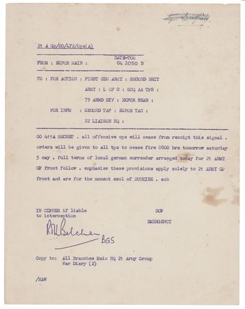Lot #86 World War II: Mimeographed Field Order for