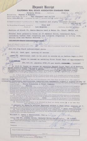 Lot #398 Steve McQueen Los Angeles Property Escrow Portfolio Signed (10) Times - Image 6