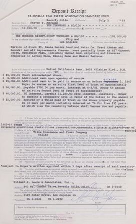 Lot #398 Steve McQueen Los Angeles Property Escrow Portfolio Signed (10) Times - Image 9