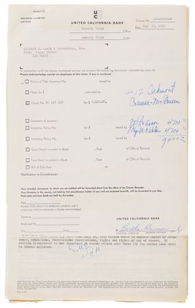 Lot #398 Steve McQueen Los Angeles Property Escrow Portfolio Signed (10) Times - Image 5