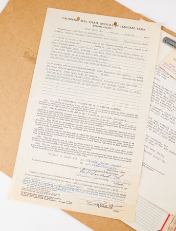 Lot #419 Cary Grant Document Signed for the Sale