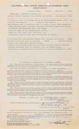 Lot #419 Cary Grant Document Signed for the Sale of His Bel-Air Mansion - Image 2