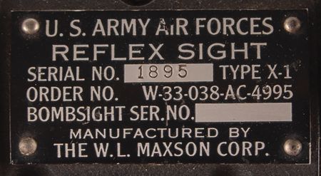 Lot #50 U.S. Army Air Forces Norden M-9B Bombsight with W.L. Maxson Type X-1 Reflex Sight - Image 5