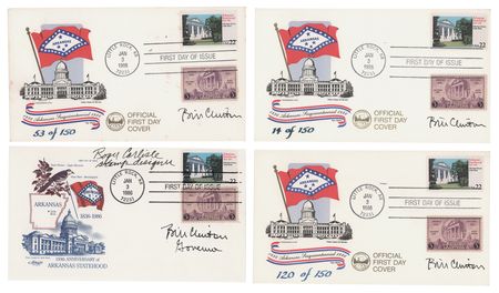 Lot #191 Bill Clinton (4) Signed First Day Covers