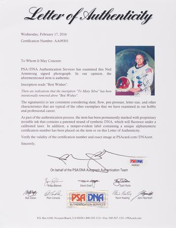 Lot #279 Apollo 11 (3) Signed Photographs - Uninscribed NASA WSS Lithos - Image 2