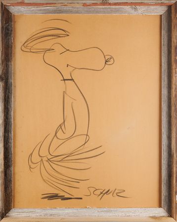 Lot #359 Charles Schulz Oversized Signed Sketch of