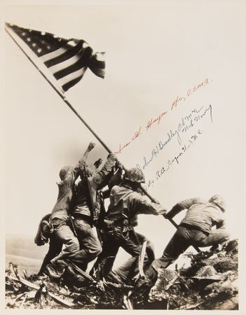 Lot #117 Iwo Jima Flag-Raisers Oversized Signed