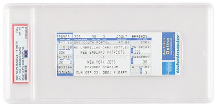 Lot #468 Tom Brady Patriots vs. Jets NFL Ticket