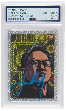 Lot #232 Jensen Huang Signed Trading Card