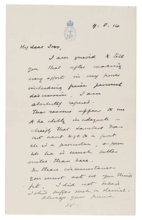 Lot #3 Winston Churchill (5) “Secret” Autograph and Typed Letters Signed, Offering Candid Political Advice to His First Cousin, with (9) Related Letters from Randolph Churchill, Alfonso XIII, and George V - Image 7