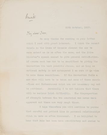 Lot #3 Winston Churchill (5) “Secret” Autograph and Typed Letters Signed, Offering Candid Political Advice to His First Cousin, with (9) Related Letters from Randolph Churchill, Alfonso XIII, and George V - Image 8