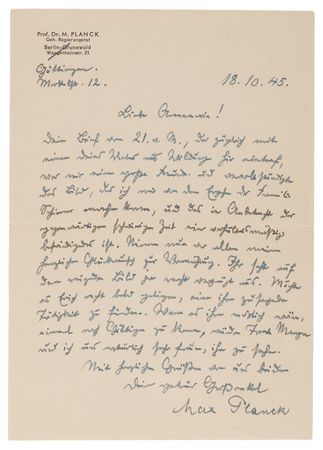 Lot #247 Max Planck (3) Autograph Letters Signed to Family Members from “Onkel Max” - Image 7