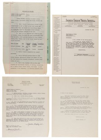 Lot #396 Jascha Heifetz (3) War-Dated Typed Letters Signed and Refugee Visa Archive Assisting Grigory Gluckmann’s Escape from Occupied France - Image 8