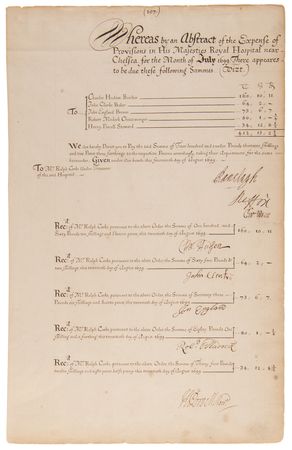 Lot #341 Christopher Wren Document Signed for