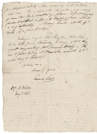 Lot #346 Edward Lear Autograph Letter Signed with Hand-Drawn Map - Image 2