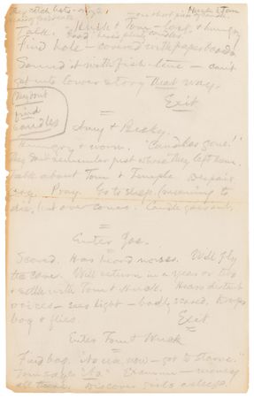 Lot #365 Samuel L. Clemens Handwritten Notes for a Stage Adaptation of Tom Sawyer: 
