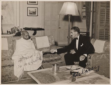 Lot #135 Mohandas Gandhi and Richard Casey Signed Photograph - Image 2