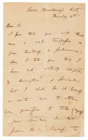 Lot #237 Charles Darwin Autograph Letter Signed,