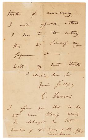Lot #237 Charles Darwin Autograph Letter Signed, Arranging for a Barnacle Fossil to be 