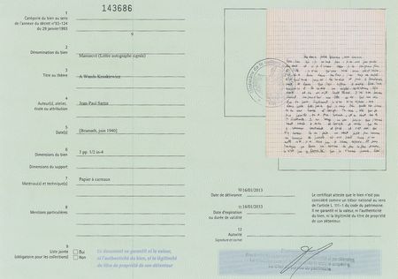 Lot #376 Jean-Paul Sartre Autograph Letter Signed with Recommended Reading: Nietzsche, Heidegger, Plato, and Freud - Image 7
