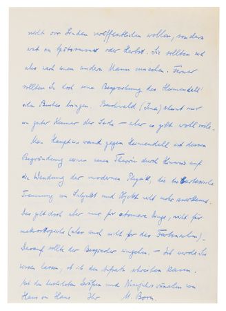 Lot #234 Max Born (5) Autograph Letters Signed on Quantum Field Theory, Mentioning Bohr, Heisenberg, and von Weizsäcker - Image 7