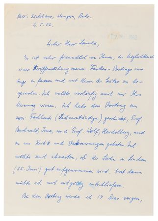 Lot #234 Max Born (5) Autograph Letters Signed on Quantum Field Theory, Mentioning Bohr, Heisenberg, and von Weizsäcker - Image 8