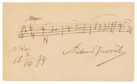 Lot #392 Antonin Dvorak Autograph Musical