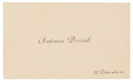 Lot #392 Antonin Dvorak Autograph Musical Quotation Signed on Calling Card - 'In Nature’s Realm' - Image 2