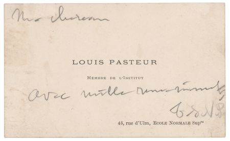 Lot #250 Louis Pasteur Autograph Note Signed on Calling Card - Image 2