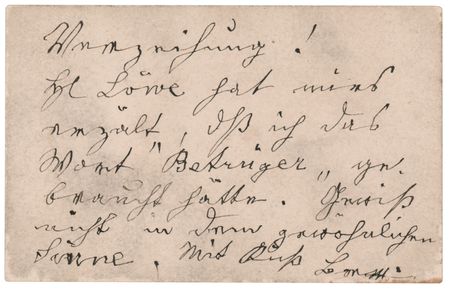 Lot #395 Anton Bruckner Handwritten Note on