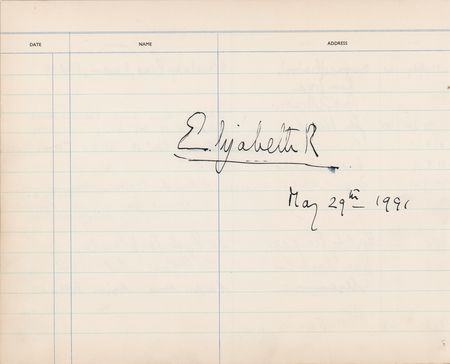 Lot #219 Queen Elizabeth II Signature